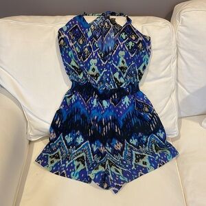 Charlie Jade vibrant color ikat romper, M & L